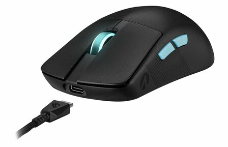 ASUS ROG Harpe Ace Aim Lab Edition | Ambidextrous Draadloze Muis | RF-Draadloos + Bluetooth + USB-A | 36.000 DPI | Zwart
