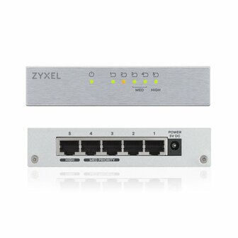 Zyxel GS-105B v3 Unmanaged L2+ Gigabit Ethernet (10/100/1000) Zilver