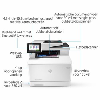 HP Color LaserJet Pro MFP M479fnw AiO Laserprinter | 600 x 600 DPI | Wifi | Kleur