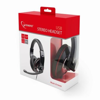 Gembird MHS-001 hoofdtelefoon/headset Bedraad Hoofdband Oproepen/muziek Zwart