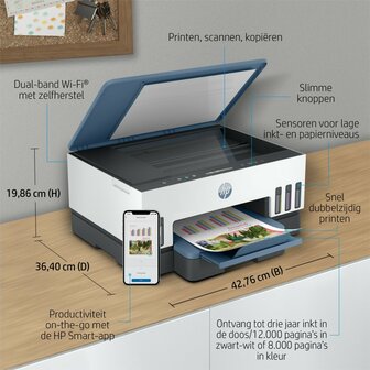 HP Smart Tank 7006 AiO Inkjetprinter | 4800 x 1200 DPI | Wifi | Kleur