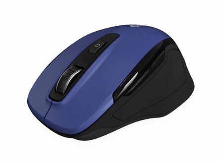Qware Glasgow | Draadloze Muis | Rechtshandig | RF + Bluetooth | 1600 DPI | Blauw/Zwart