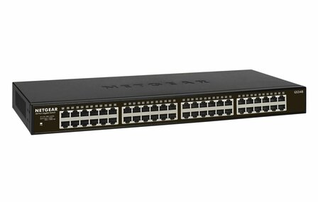 NETGEAR GS348 Unmanaged Gigabit Ethernet (10/100/1000) 1U Zwart