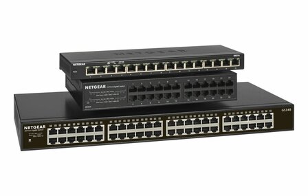 NETGEAR GS348 Unmanaged Gigabit Ethernet (10/100/1000) 1U Zwart