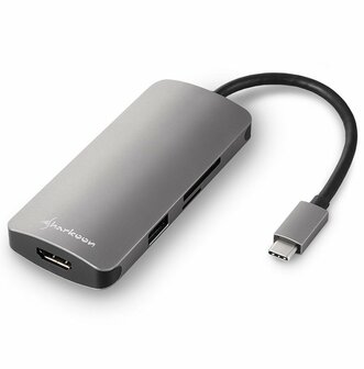 Sharkoon DUB-CMPA | Multiport Adapter | USB-C 3.2 Gen 1 | Grijs