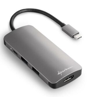 Sharkoon DUB-CMPA | Multiport Adapter | USB-C 3.2 Gen 1 | Grijs