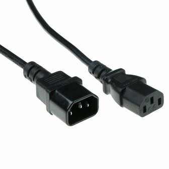 ACT 230V Aansluitkabel | C13 naar C14 | 1,8 m | Zwart | Stroomsnoer voor Apparatuur &amp; UPS