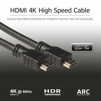 ACT AK3904 HDMI Kabel | 5 m | HDMI Type A naar Type A | Zwart