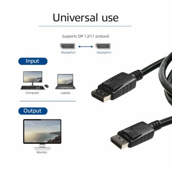 ACT AK3980 | DisplayPort Kabel | 2,0m | Zwart | Power Pin 20 Niet Aangesloten