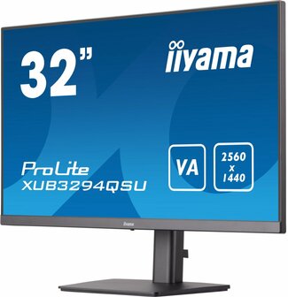 iiyama ProLite XUB3294QSU-B1 computer monitor 80 cm (31.5&quot;) 2560 x 1440 Pixels Wide Quad HD LCD Zwart