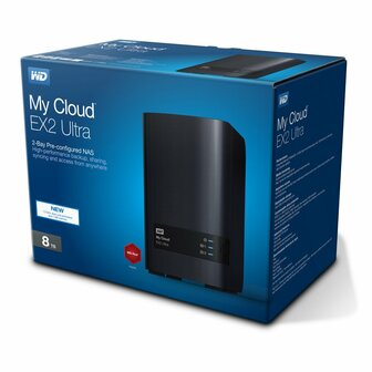 Western Digital My Cloud EX2 Ultra 3.5 Inch 2 bay My Cloud EX2 Ultra NAS, 8TB, Zwart