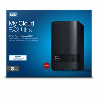 Western Digital My Cloud EX2 Ultra 3.5 Inch 2 bay My Cloud EX2 Ultra NAS, 8TB, Zwart