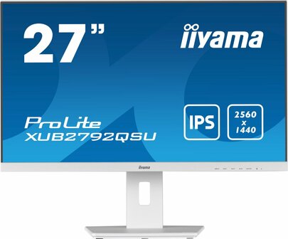 iiyama ProLite XUB2792QSU-W5 computer monitor 68,6 cm (27&quot;) 2560 x 1440 Pixels Wide Quad HD LED Wit