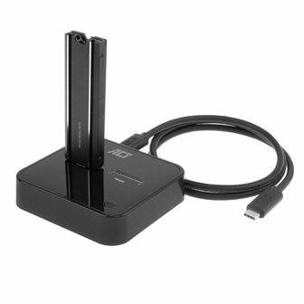 ACT AC1502 basisstation voor opslagstations USB 3.2 Gen 2 (3.1 Gen 2) Type-C Zwart