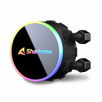 Sharkoon S70 rgb Computer behuizing, Processor Alles-in-&eacute;&eacute;n vloeistofkoeler 12 cm Zwart 1 stuk(s)