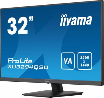 iiyama ProLite XU3294QSU-B1 computer monitor 80 cm (31.5&quot;) 2560 x 1440 Pixels Wide Quad HD LCD Zwart