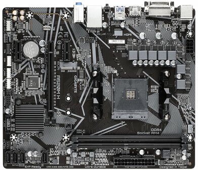 Gigabyte A520M H (rev. 1.0) | Socket AM5 | AMD A520 | 2xDDR4 | Micro-ATX | Moederbord