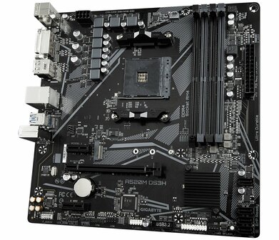 Gigabyte A520M DS3H (rev. 1.x) | Socket AM4 | AMD A520 | 4xDDR4 | Micro-ATX | Moederbord