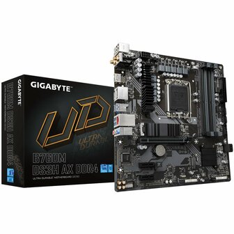 Gigabyte B760M DS3H AX DDR4 | Socket LGA 1700 | Intel B760 | 4xDDR4 | Micro-ATX | Moederbord