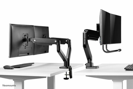 Neomounts Newstar DS75-450BL2 | In Hoogte Verstelbare Monitor-bureaubeugel | Tot 32&quot; | Max 8kg | VESA 100x100 | 2 Monitoren