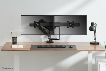 Neomounts Newstar DS75-450BL2 | In Hoogte Verstelbare Monitor-bureaubeugel | Tot 32&quot; | Max 8kg | VESA 100x100 | 2 Monitoren