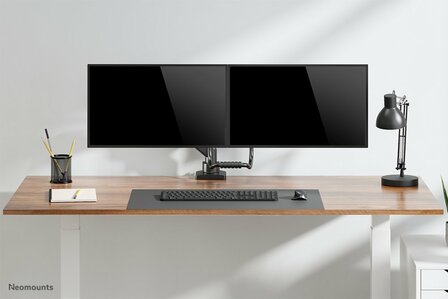Neomounts Newstar DS75-450BL2 | In Hoogte Verstelbare Monitor-bureaubeugel | Tot 32&quot; | Max 8kg | VESA 100x100 | 2 Monitoren