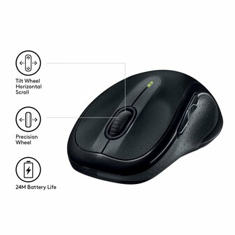 Logitech M510 | Ambidextrous Draadloze Muis | RF-Draadloos | 1000 DPI | Zwart