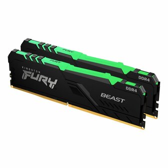 Kingston Fury Beast RGB | 16GB 2x8GB DDR4 | 3600MHz | DIMM | CL17 | Geheugenmodule | RAM
