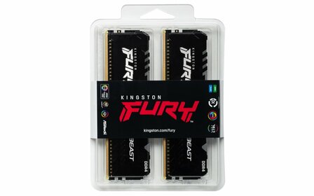 Kingston Fury Beast RGB | 16GB 2x8GB DDR4 | 3600MHz | DIMM | CL17 | Geheugenmodule | RAM