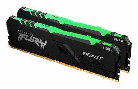 Kingston Fury Beast RGB | 16GB 2x8GB DDR4 | 3600MHz | DIMM | CL17 | Geheugenmodule | RAM