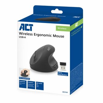ACT AC5101 Ergo | Draadloze Muis | RF-Draadloos | 1000 DPI | Grijs