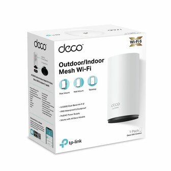 TP-Link DECOX50OUTDOOR1P mesh-wifi-systeem Dual-band (2.4 GHz / 5 GHz) Wi-Fi 6 (802.11ax) Wit 1 Intern