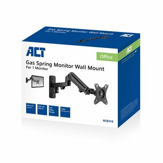 ACT AC8310 | Verstelbare Monitor-muurbeugel | Tot 27&quot; | Max 7kg | VESA 100x100 | 1 Monitor