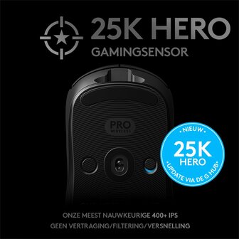 Logitech G Pro | Ambidextrous Draadloze Gaming Muis | RF-Draadloos | 25.600 DPI | Zwart