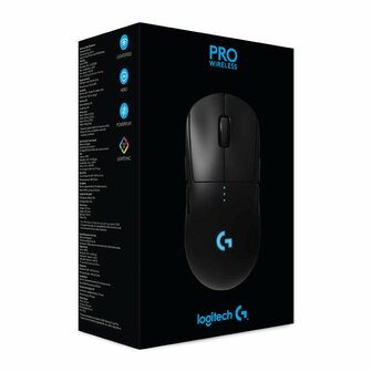 Logitech G Pro | Ambidextrous Draadloze Gaming Muis | RF-Draadloos | 25.600 DPI | Zwart