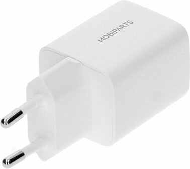 Mobiparts GaN Wall Charger | Dual USB-C Oplader 35W | Wit