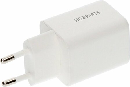 Mobiparts GaN Wall Charger | USB-C &amp; USB-A 3.0 QC 45W | Wit