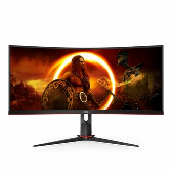 AOC G2 CU34G2X/BK computer monitor 86,4 cm (34&quot;) 3440 x 1440 Pixels Quad HD LED Zwart, Rood