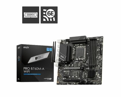 MSI MB PRO B760M-A WIFI | Socket LGA 1700 | Intel B760 | 4xDDR5 | Micro-ATX | Moederbord