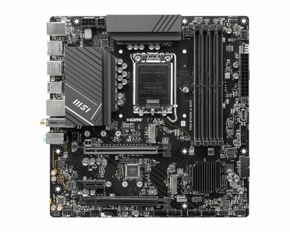 MSI MB PRO B760M-A WIFI | Socket LGA 1700 | Intel B760 | 4xDDR5 | Micro-ATX | Moederbord