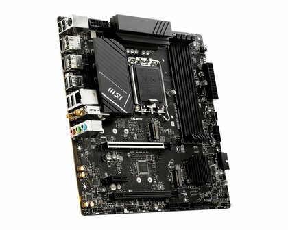 MSI MB PRO B760M-A WIFI | Socket LGA 1700 | Intel B760 | 4xDDR5 | Micro-ATX | Moederbord