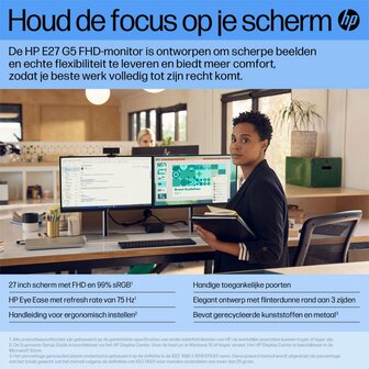 HP E27 G5 27&#039;&#039; | 1920x1080 IPS | 75Hz | USB-Hub | Ergonomisch Design | Full HD Monitor