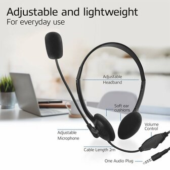 ACT AC9330 | On-Ear Headset met Mircofoon | Zwart