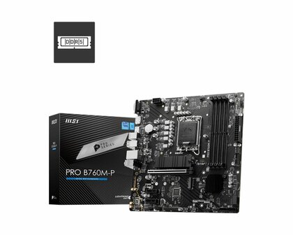 MB MSI PRO B760M-P | Socket LGA 1700 | Intel B760 | 4xDDR5 | Micro-ATX | Moederbord