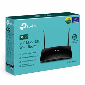 TP-Link Archer MR500 draadloze router Gigabit Ethernet Dual-band (2.4 GHz / 5 GHz) 4G Zwart