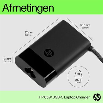 HP 671R2AA | USB-C Notebook Lader | 65 Watt