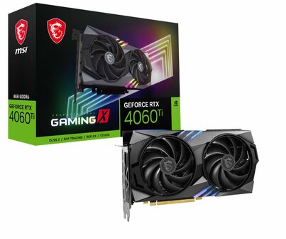 MSI GeForce RTX 4060 Ti GAMING X | 8GB GDDR6 VRAM | Videokaart | GPU | Nvidia