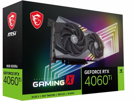 MSI GeForce RTX 4060 Ti GAMING X | 8GB GDDR6 VRAM | Videokaart | GPU | Nvidia