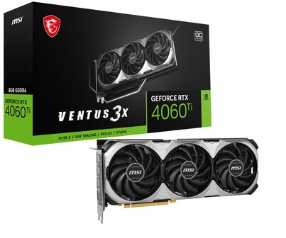MSI GeForce RTX 4060 Ti VENTUS 3X OC | 8GB GDDR6 VRAM | Videokaart | GPU | Nvidia