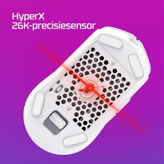 HyperX Pulsefire Haste 2 | Draadloze Gaming Muis | Rechtshandig | RF + Bluetooth | 26000 DPI | Zwart